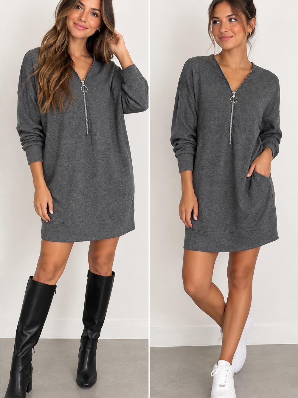 Express Heather Gray Sweater Dress